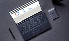 The trackpad of the ExpertBook B9 turns into a touch sensitive numberpad to help with spreadsheet use and data entry. (Image Source: Asus)