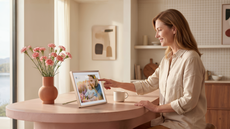 The Arzopa D14 has a touch screen for easy setup. 