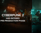Cyberpunk 2 will be based on Unreal Engine 5, instead of CDPR's proprietary REDengine. Pictured - Artwork with the text "Cyberpunk 2 has entered pre-production phase" overlaid on top. (Image source: @CDPROJEKTRED_IR on X/Twitter)