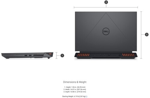 Admittedly, the Dell G15 5535 is a pretty chunky 15-inch gaming laptop (Image: Dell)