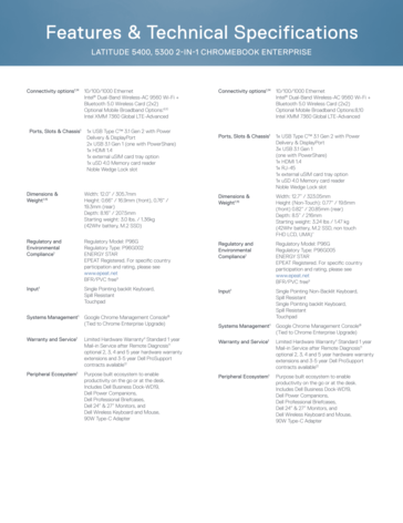 Dell Latitude 5400 ChromeBook Enterprise specifications