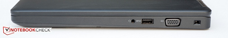right side: audio combo jack, USB 3.0 with Powershare, VGA, Nobel Wedge lock slot