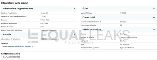 OnePlus 15 early listing in Amazon France (Image Source: Equal Leaks)