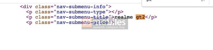 Realme's allegedly leaked code. (Source: 91Mobiles)