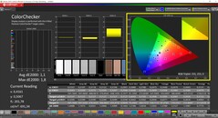 CalMAN ColorChecker (profile: Native, target color space: P3)