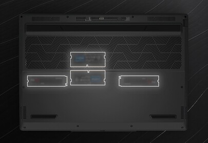 The Tuxedo InfinityBook Max 15 gaming laptop can be equipped with up to 128 GB of memory and 8 TB storage. (Image source: Tuxedo)