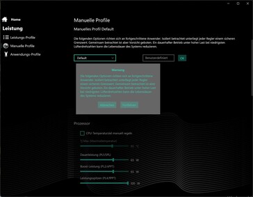 Manual profile