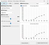 Manual fan curves and power limits for each profile: Silent