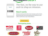 Amazon Cash service for adding cash to the Amazon.com balance now available