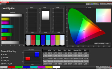 CalMAN color space (reference color space: sRGB)