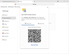DuckDuckGo Sync & Backup feature in action (Source: Own)