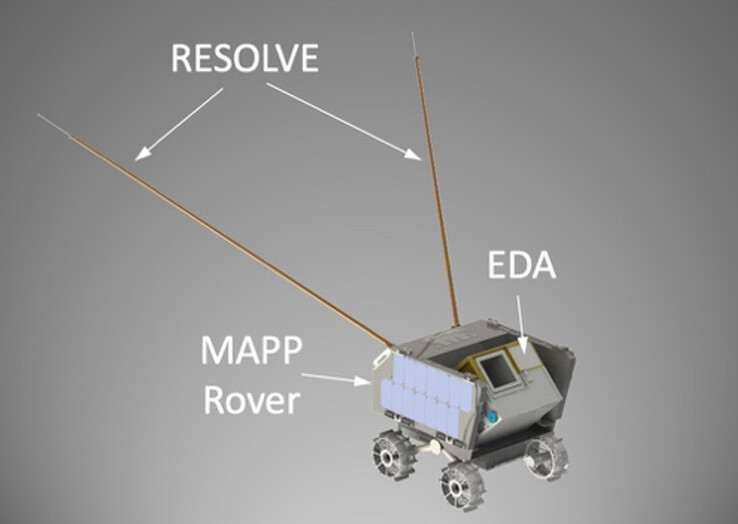 An image showing the MAPP rover with its many instruments. (Image source: LASP/CU Boulder/Lunar Outpost)