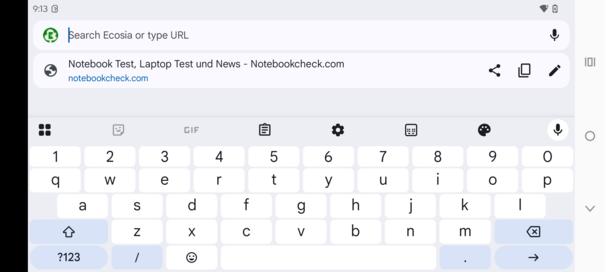Keyboard in landscape mode