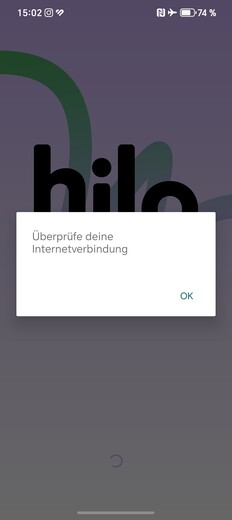 The app will not start without an internet connection.