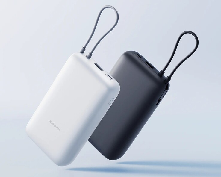 The Xiaomi Power Bank 20000 (Integrated Cable) globally. (Image source: Xiaomi)