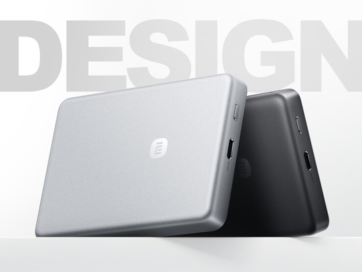The power bank is avalable in silver and dark gun-metal.