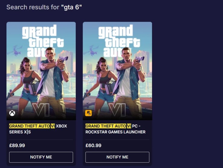 Alleged European pricing for GTA 6 on console and PC via Loaded storefront.