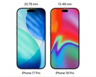 Dynamic island of iPhone 17 Pro vs rumored iPhone 18 Pro.