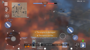 War Thunder Mobile, for example, can be displayed sensibly (Image source: Notebookcheck)