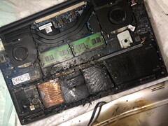 The remains of a very sorry-looking XPS 15 9560. (Image source: u/mdntfox)