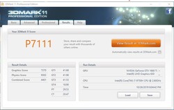 3DMark 11 scores on battery