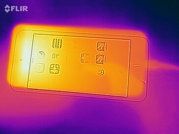 Heat map of the front of the device under load