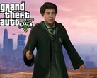 Mockup of Hogwarts Legacy character in GTA 5 (Image source: Warner Bros. Entertainment, Rockstar Games with edits)