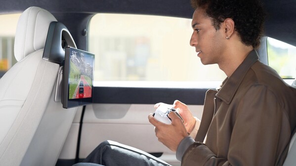 PlayStation Portal mounted in backseat of Sony Honda Afeela 1 EV (Image source: Sony Honda Mobility)