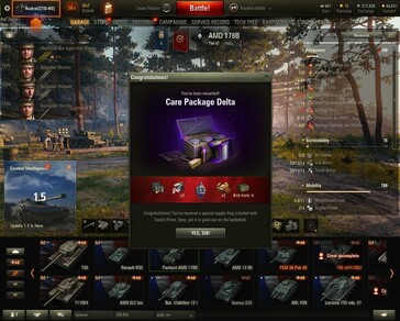 World of Tanks 1.5 Care Package Delta awarded (Source: Own)