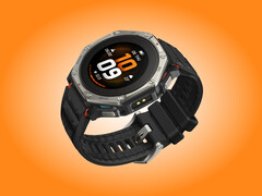 The Amazfit T-Rex Dual Solar comes in a single titanium finish with a black watch band.