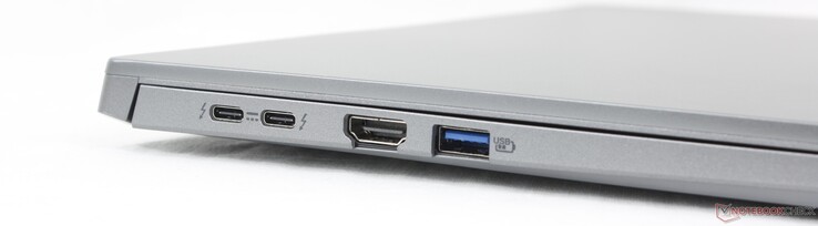 Left: HDMI 2.1, USB-A 3.2 Gen. 1, 2x USB-C 4.0 (incl. DisplayPort & power connection)