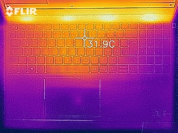 Heat generation top side (idle)
