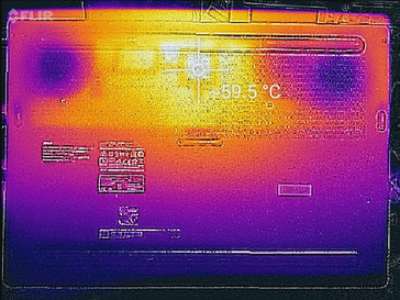 Thermal profile, underside (max load)