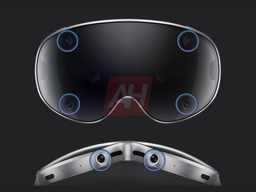 Render showing hand tracking cameras on the Galaxy XR headset. (Image source: Android Headlines)