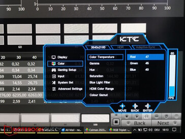 Main menu of the KTC