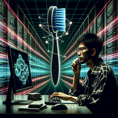 &quot;Toothbrush botnet hacker&quot; might not be as ridiculous as it sounds. (DALLE 3-generated image)