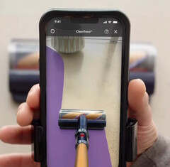Dyson CleanTrace AR app allows users to see the spots they missed while vacuuming. (Source: Dyson on YouTube)
