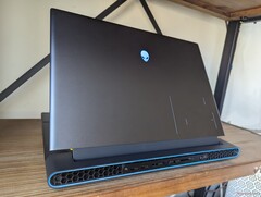 The Alienware m16 R1 has the majority of its ports located along the rear.