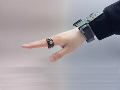 An image of picoRing and the accompanying wristband (Image credit: the researchers; edited)