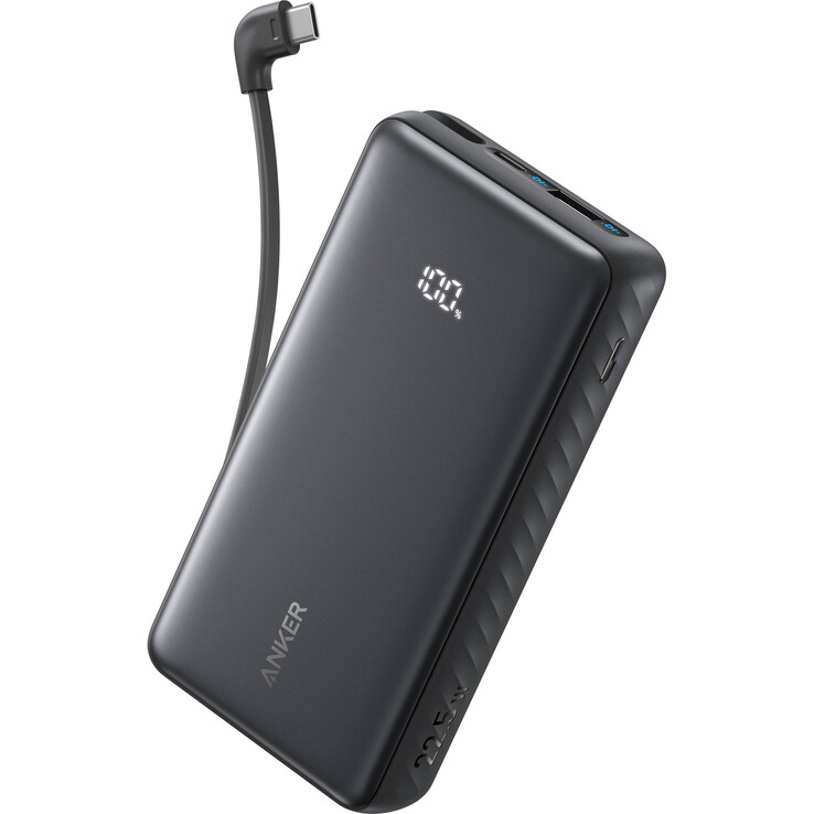 The Anker Zolo Power Bank with Built-In USB-C Cable (20,000mAh, 22.5W, Black). (Image source: B&H Photo)