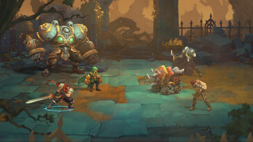 An image showing a battle in Battle Chasers: Nightwar.