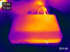 Intel NUC Pro chassis element during stress test (top side)