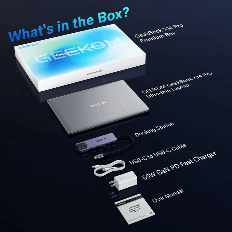 GeekBook X14 Pro package contents
