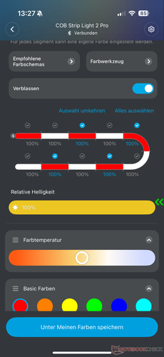 10-color palette with smooth transitions, upon request