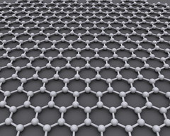 Graphene is made from a hexagonal latticework of carbon atoms and can technically be considered a single aromatic molecule regardless of its size. (Source: WikiCommons) 