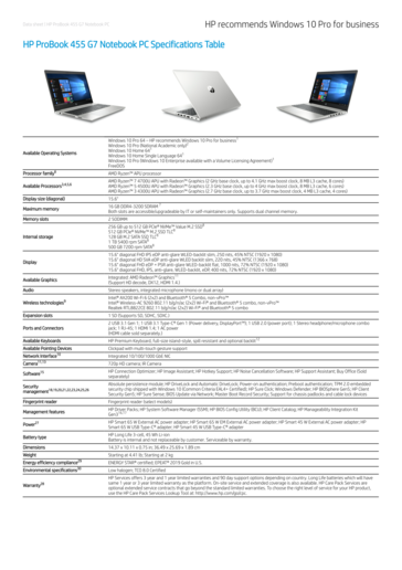 ProBook 455 G7 specifications