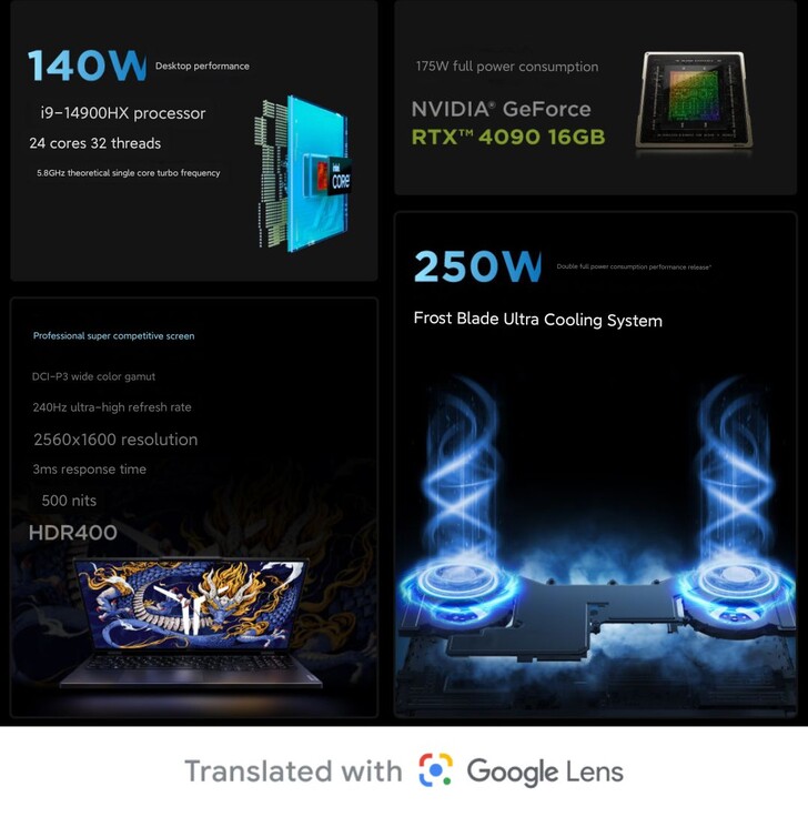 Highlighted specs (Image source: Lenovo)