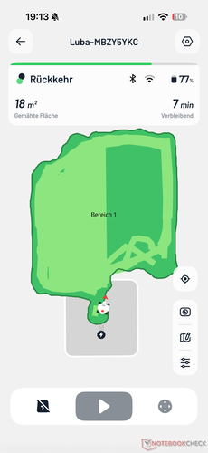Live mowing progress