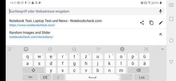 Using the default keyboard in landscape mode