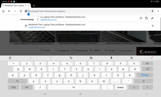 Keyboard landscape mode